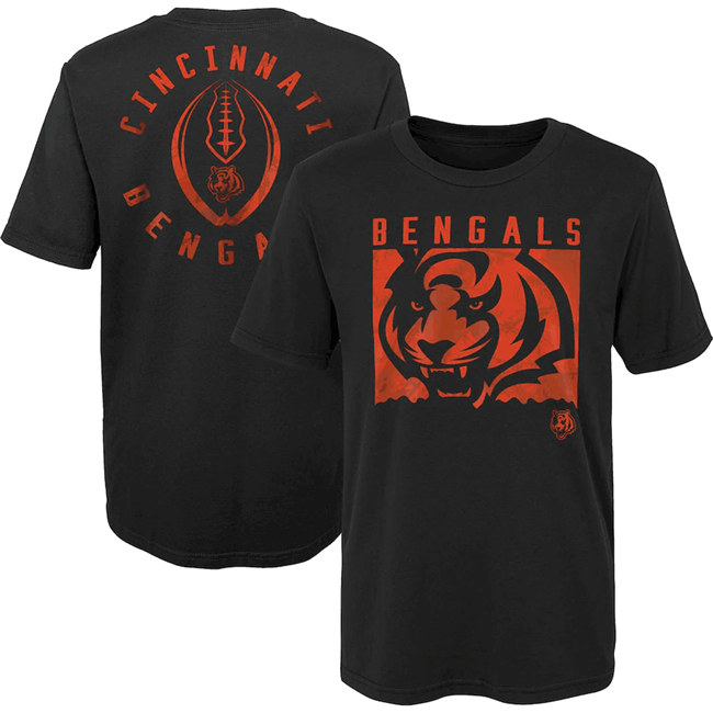 Men's Black Cincinnati Bengals Preschool Liquid Camo Logo T-Shirt